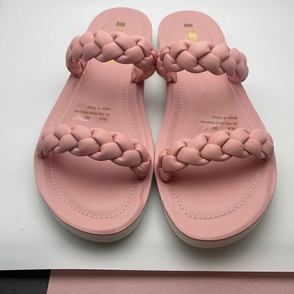 CUSHIONAIRE Women's braided slide sandal SIZE 8.5 PINK - Picture 2 of 8